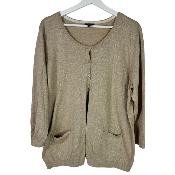 Talbots Gold Shimmer Twin Tank Sweater Set size 2X - Picture 2 of 10